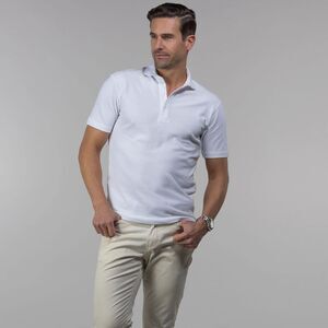 Collars & Co Polo Shirt Mens L White Luxury Pique Cotton Golf Preppy Office NWT
